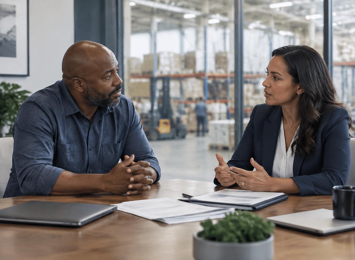 A business owner discussing funding options with an advisor